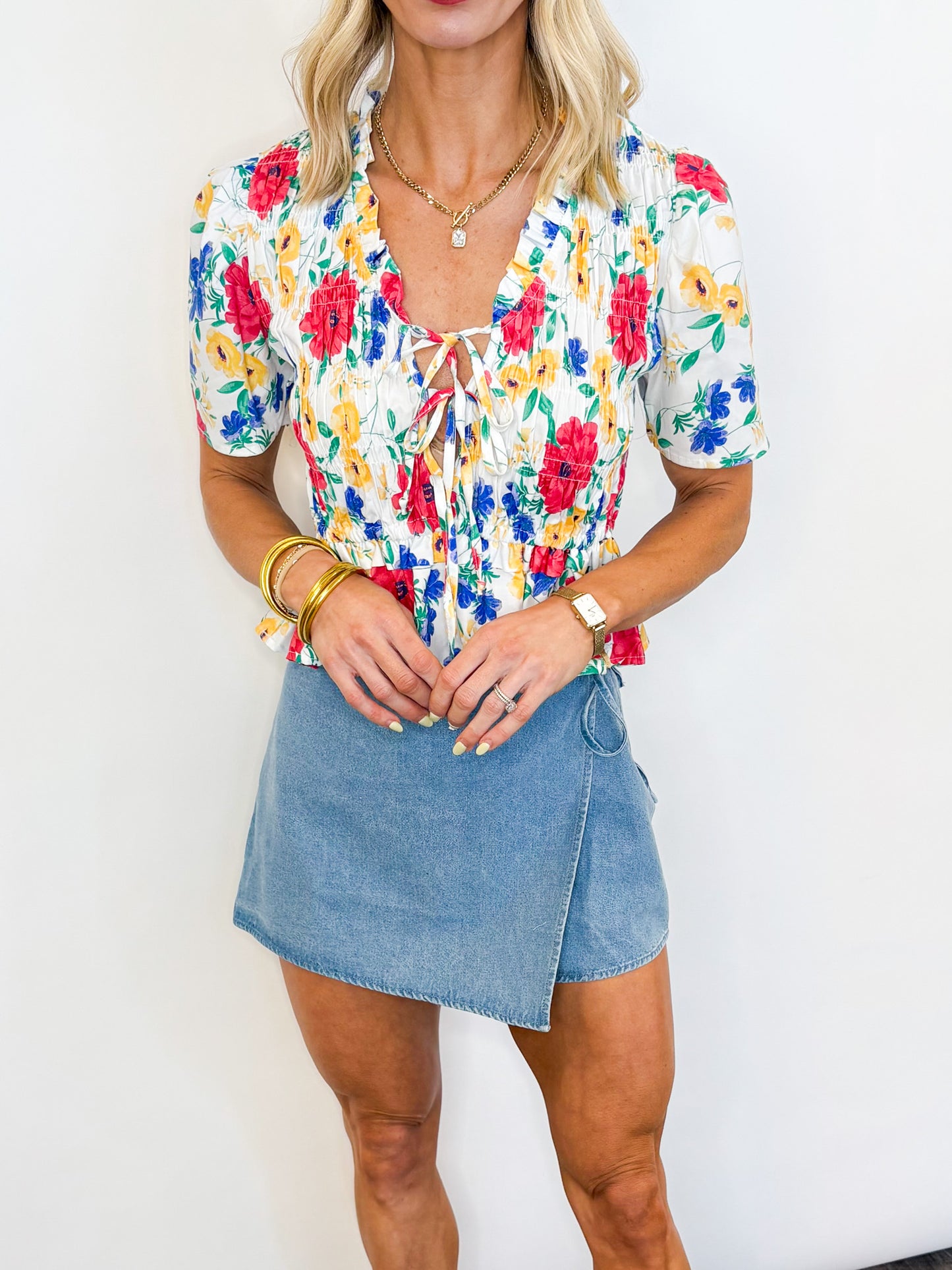 Garden Party Tie-Front Top