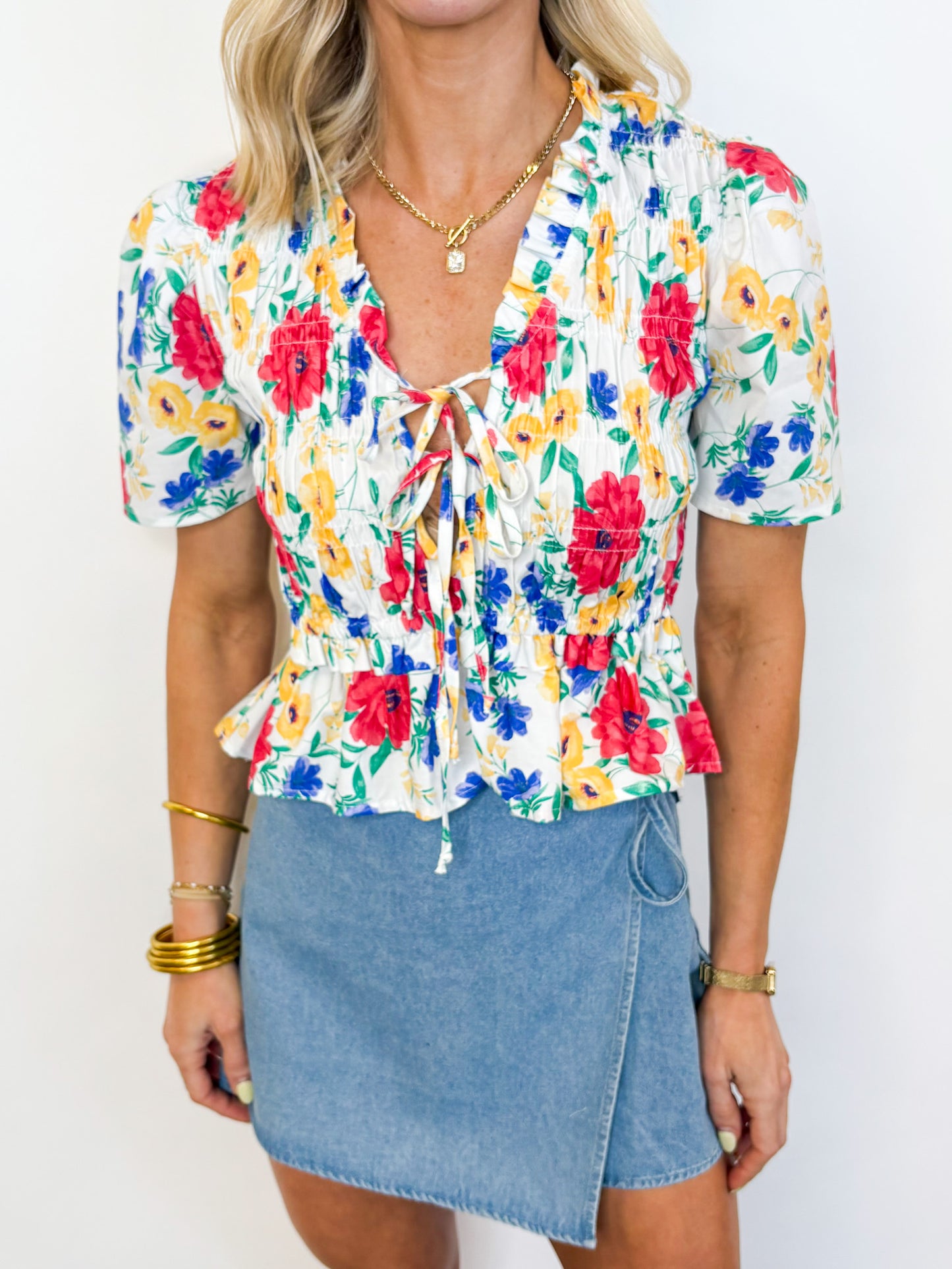 Garden Party Tie-Front Top