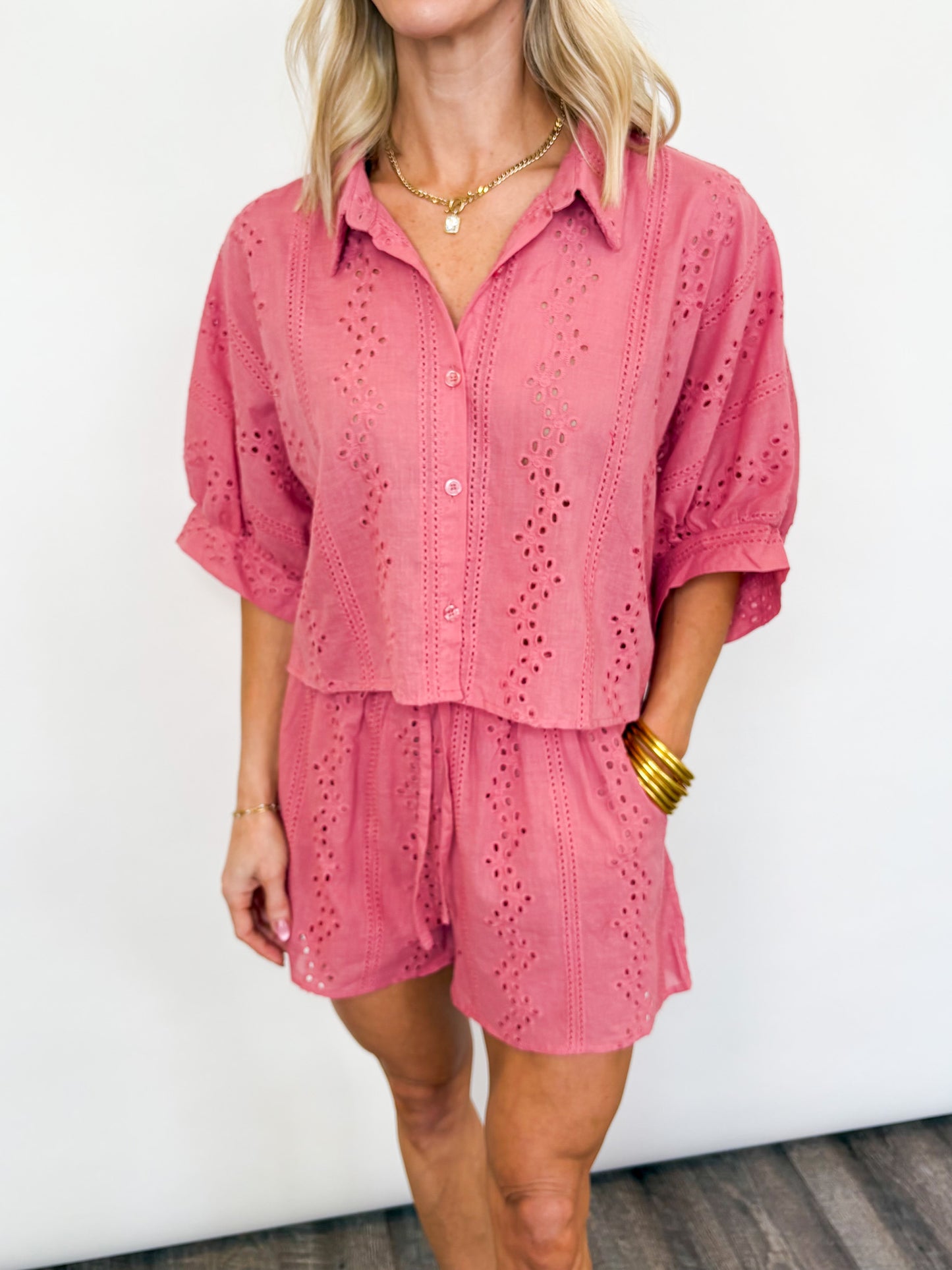 Rosé Eyelet Set