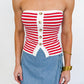 Boardwalk Stripe Strapless Top