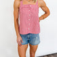 Strawberry Picnic Gingham Tank