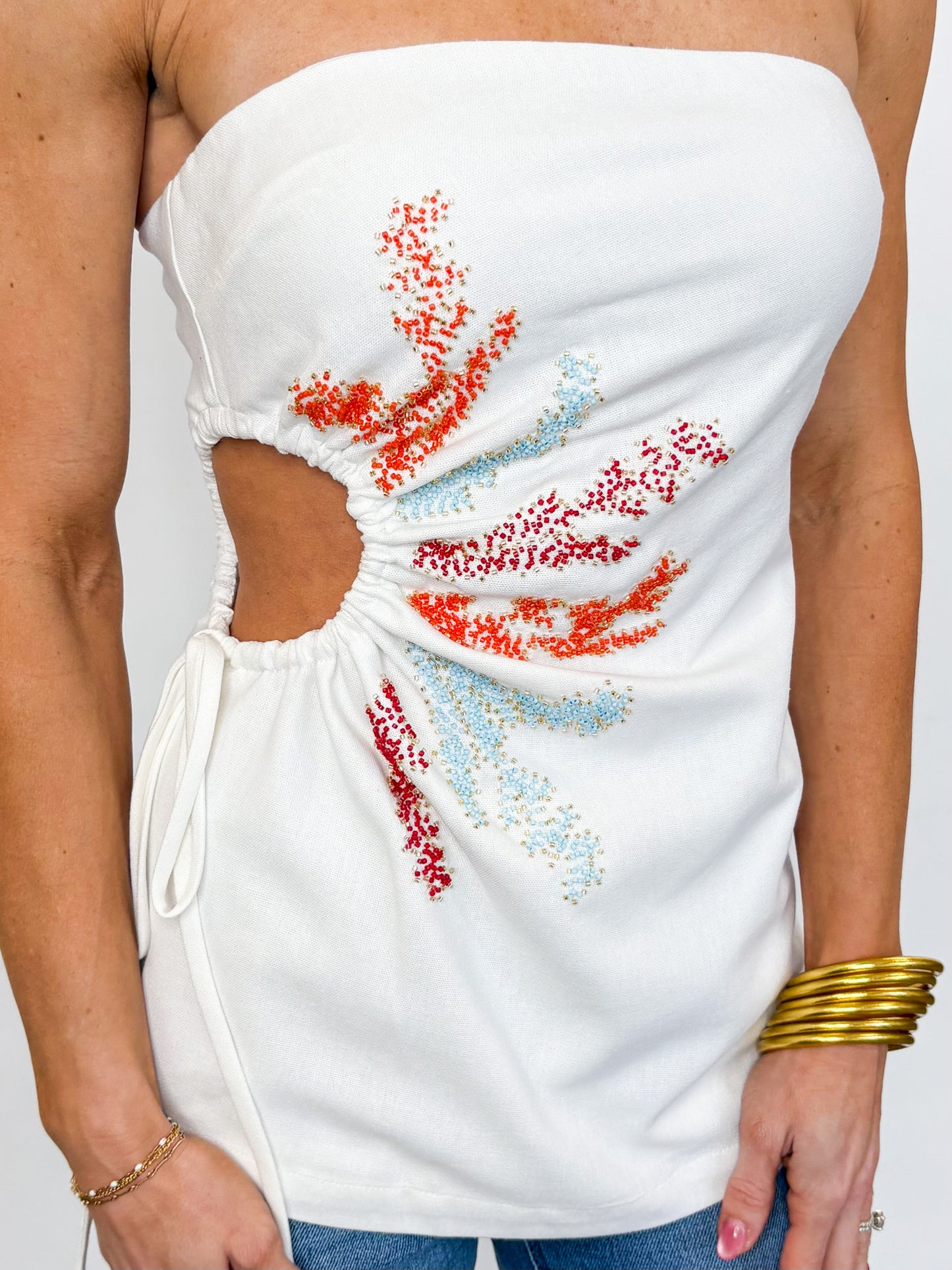 Sunset Spark Strapless Top