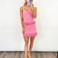 Pink Palm Fringe Set