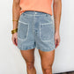 Sunny Day Patch Pocket Denim Shorts