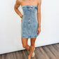 Denim Darling Button-Front Mini Dress