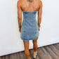 Denim Darling Button-Front Mini Dress