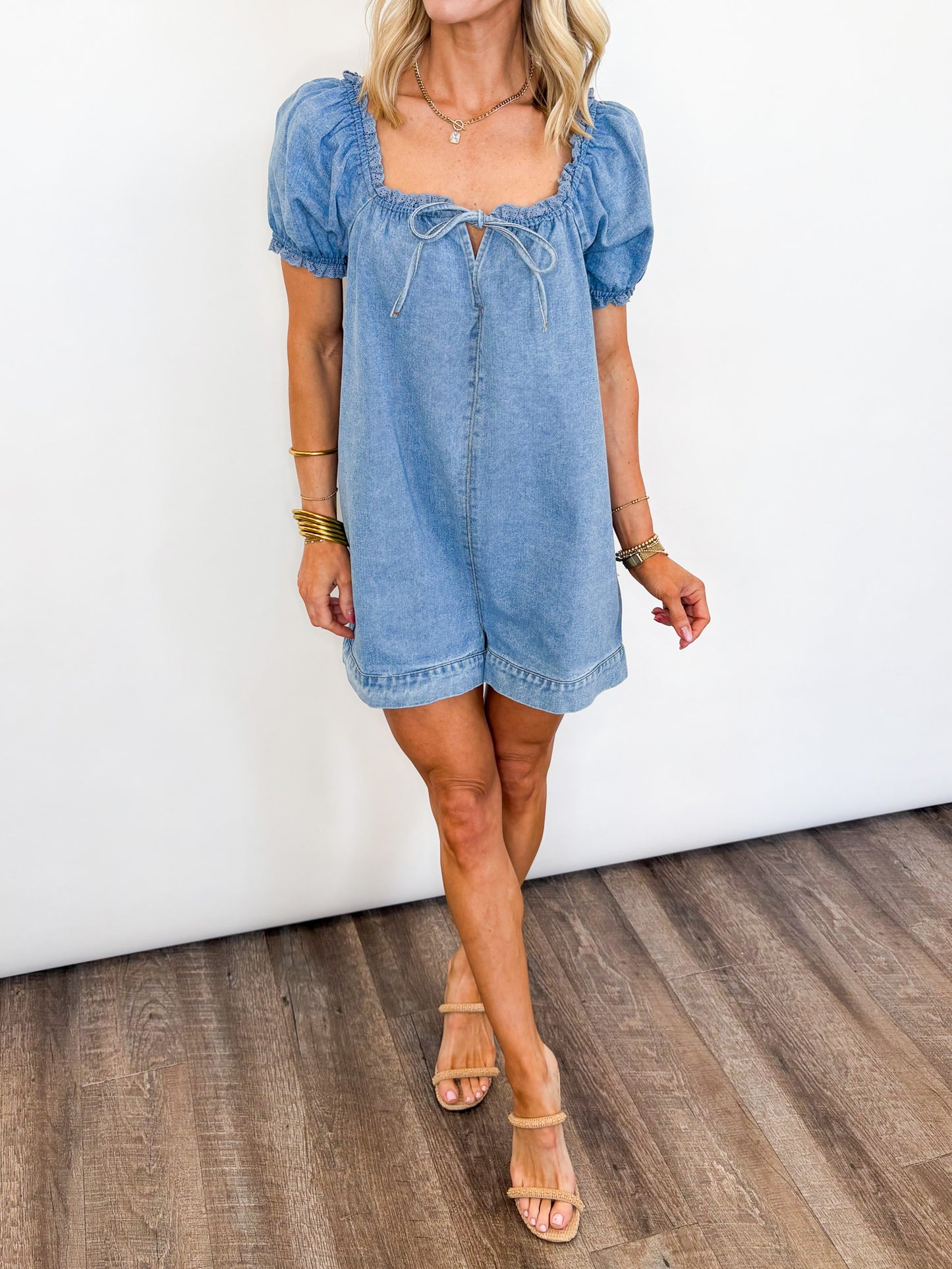 Sunday Stroll Denim Romper