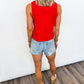 Scarlet Linen Blend Tank