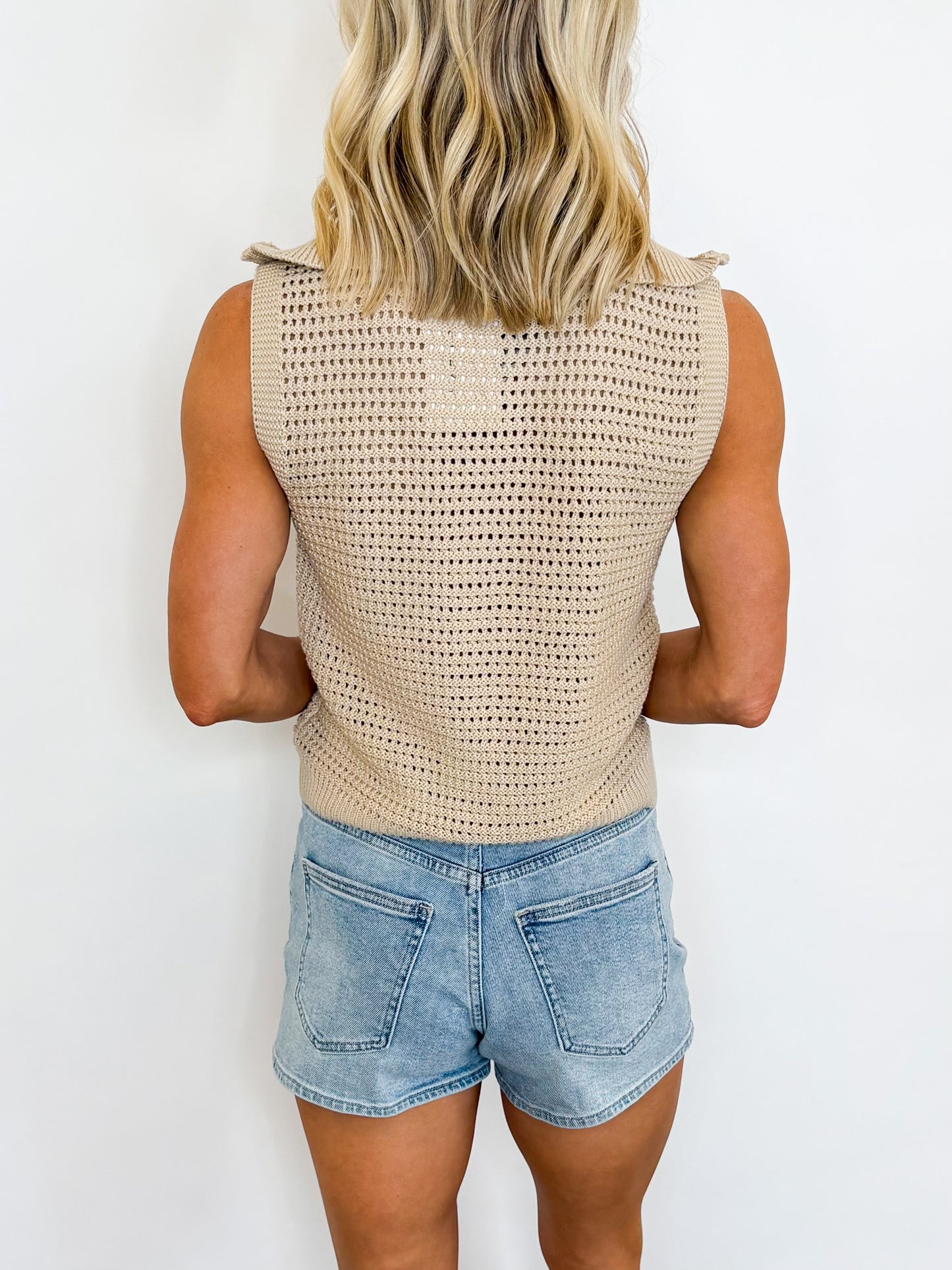 Coastal Air Knit Zip Vest