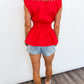 Scarlet Cinch Peplum Top