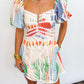 Sunset Garden Puff Sleeve Dress