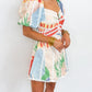 Sunset Garden Puff Sleeve Dress
