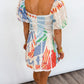 Sunset Garden Puff Sleeve Dress