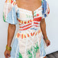 Sunset Garden Puff Sleeve Dress