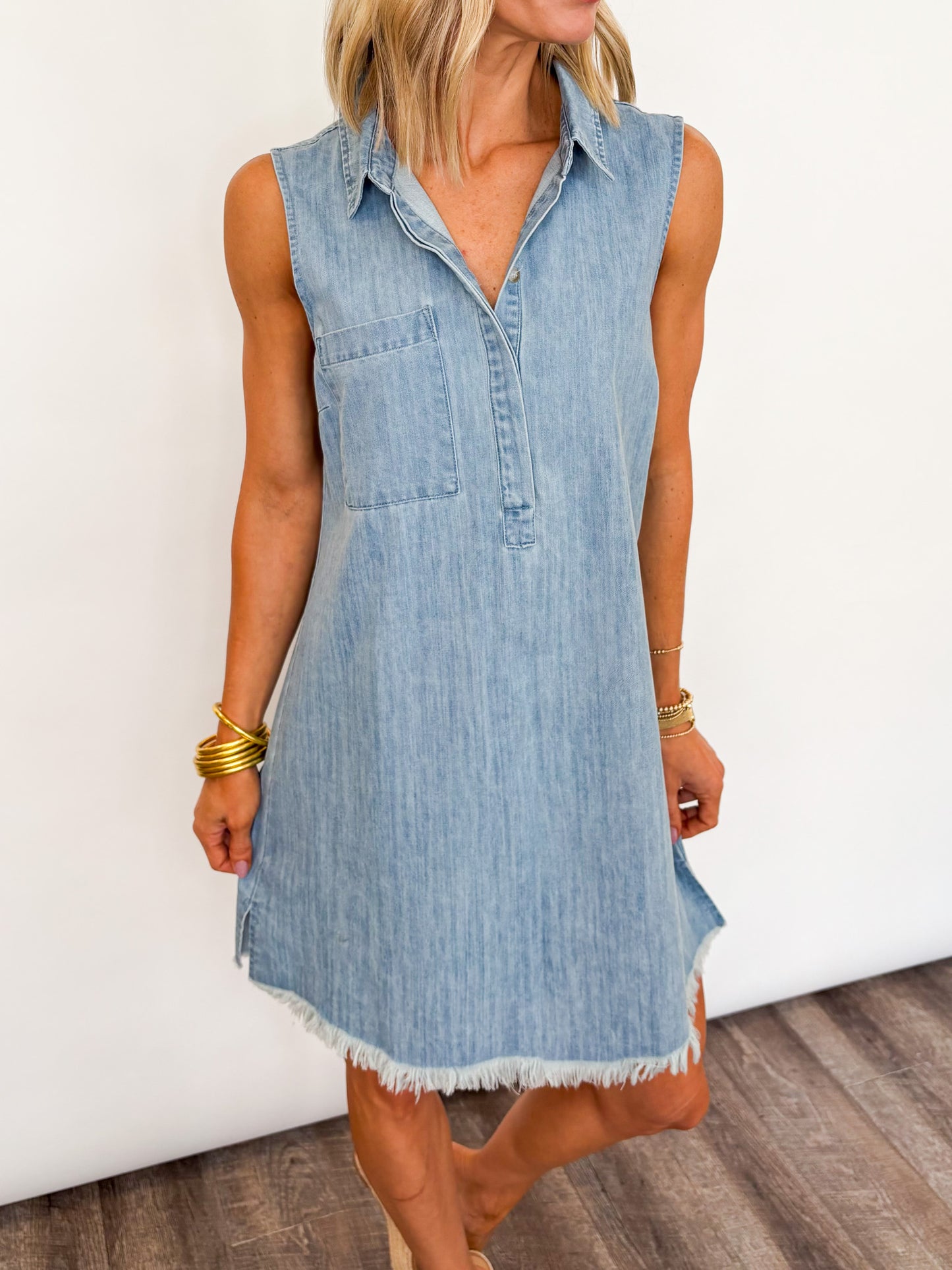 Easy Days Sleeveless Denim Dress