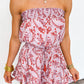 Sunset Bloom Strapless Romper