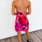 Bold Bloom Halter Mini Dress