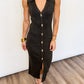 Sleek Toggle Knit Midi Dress
