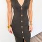 Sleek Toggle Knit Midi Dress
