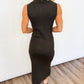 Sleek Toggle Knit Midi Dress