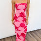 Rose Bloom Mesh Maxi Dress