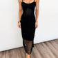 Midnight Coast Crochet Midi Dress