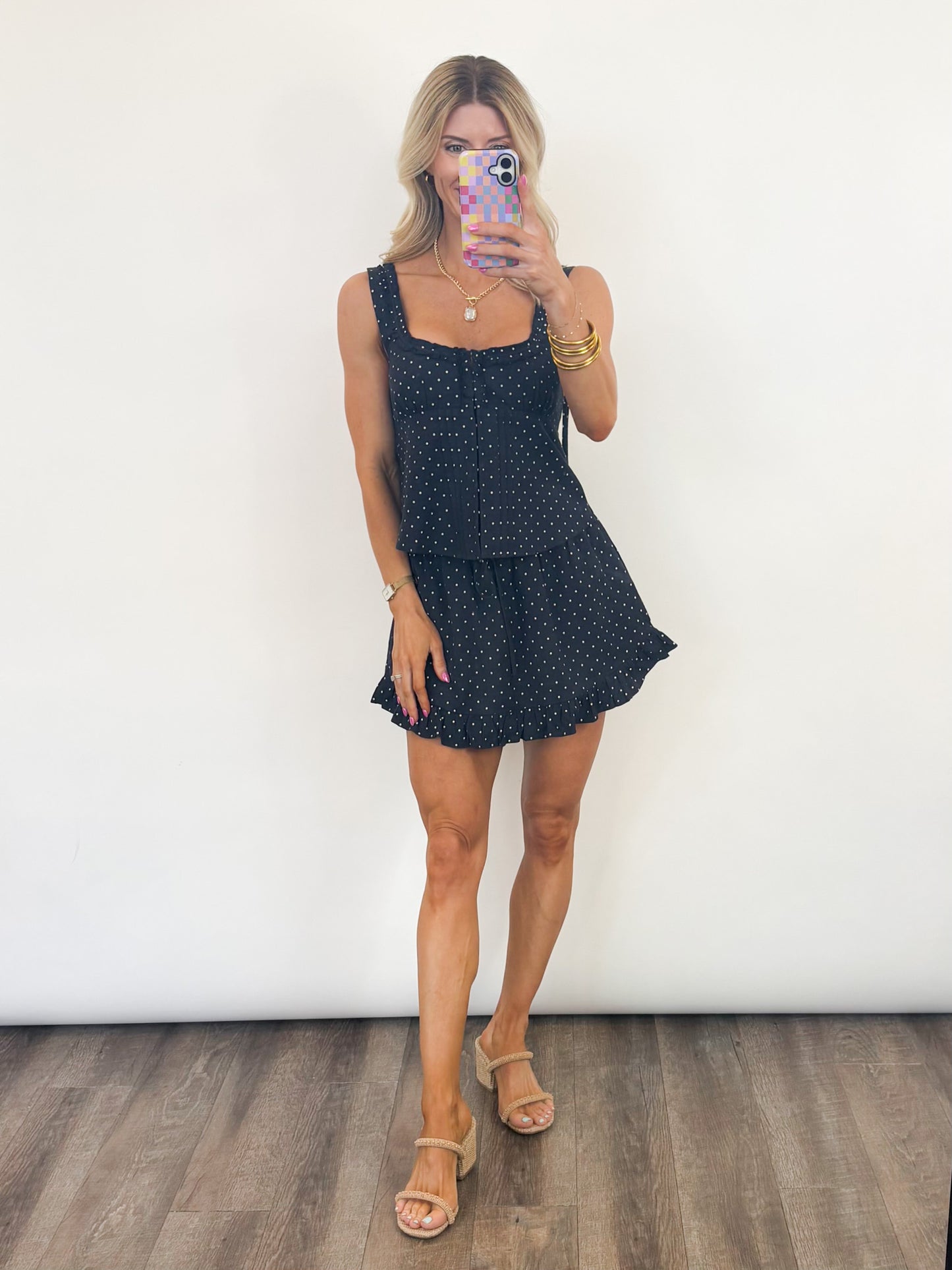 Midnight Dottie Skirt Set