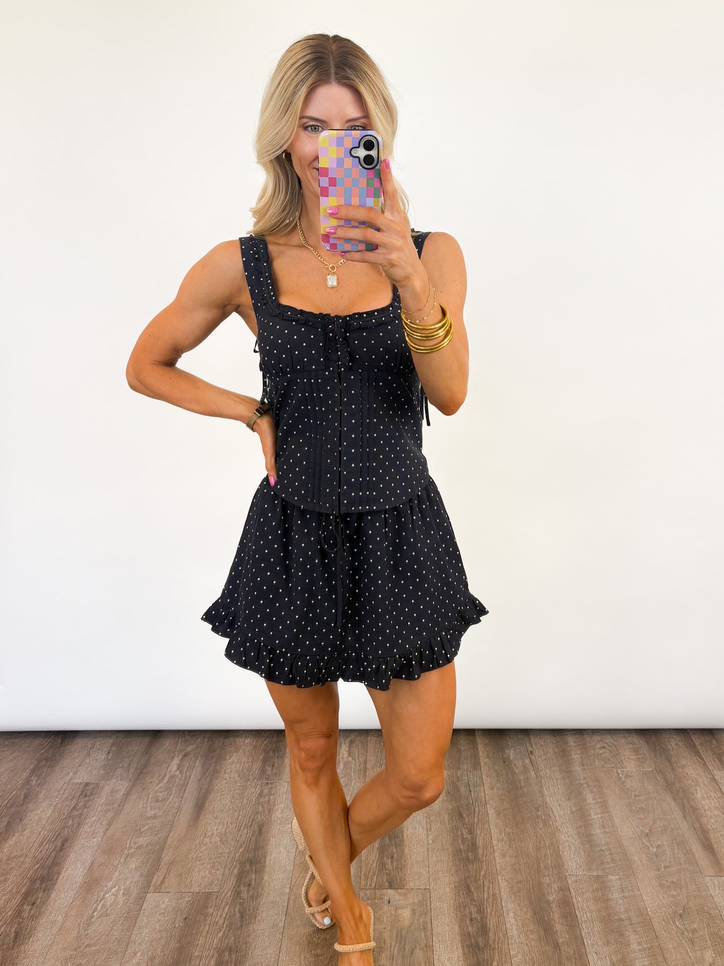 Midnight Dottie Skirt Set