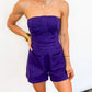 Purple Victory Strapless Romper