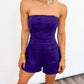 Purple Victory Strapless Romper