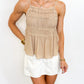 Champagne Whisper Ruffle Tank