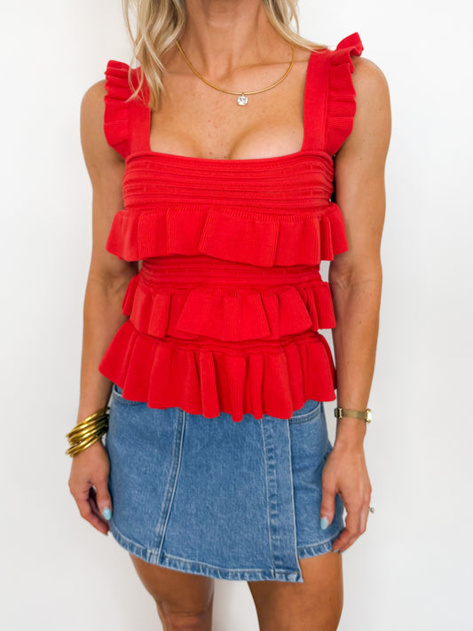 Sunset Ruffle Top