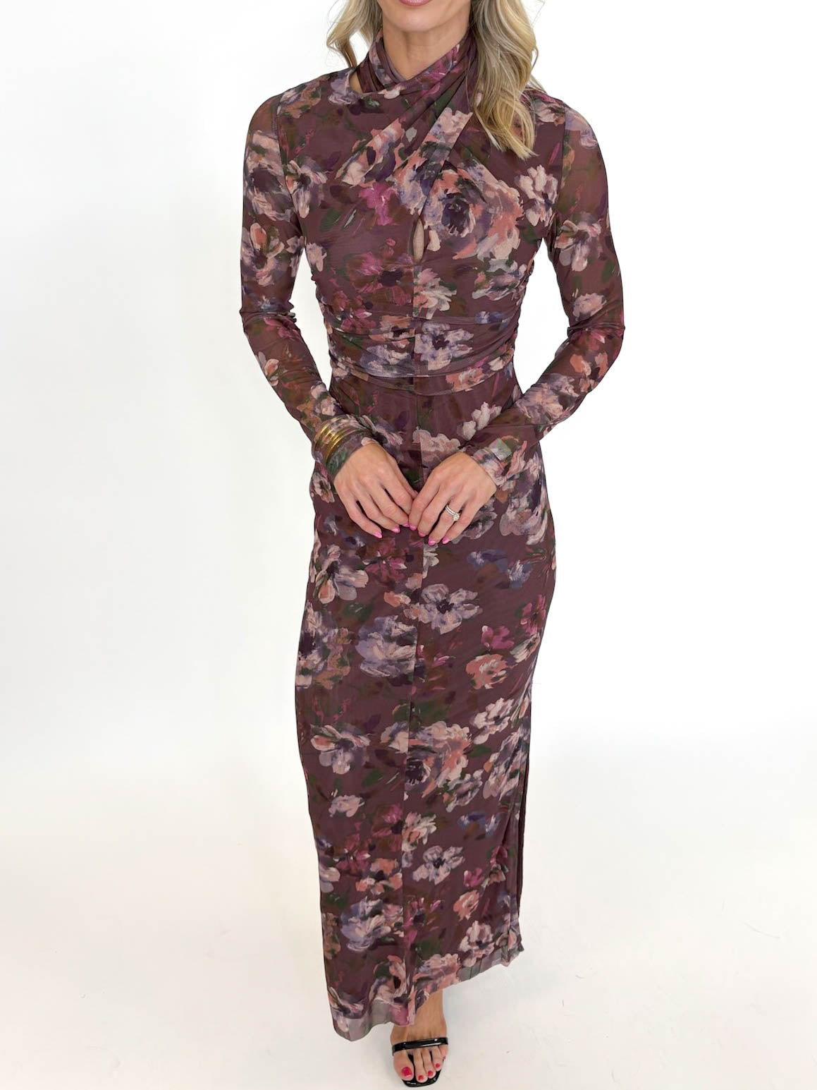 Plum Petals Maxi Dress