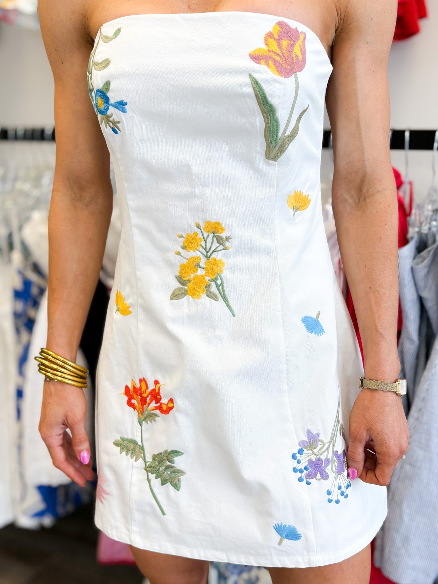 Garden Sketch Strapless Dress