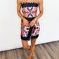 Sunset Mosaic Strapless Dress