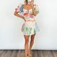 Sunset Garden Puff Sleeve Dress