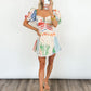 Sunset Garden Puff Sleeve Dress