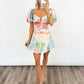 Sunset Garden Puff Sleeve Dress