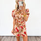 Vintage Bloom Belted Dress