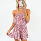 Sunset Bloom Strapless Romper