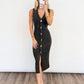 Sleek Toggle Knit Midi Dress