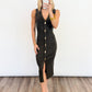 Sleek Toggle Knit Midi Dress