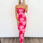 Rose Bloom Mesh Maxi Dress