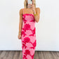 Rose Bloom Mesh Maxi Dress
