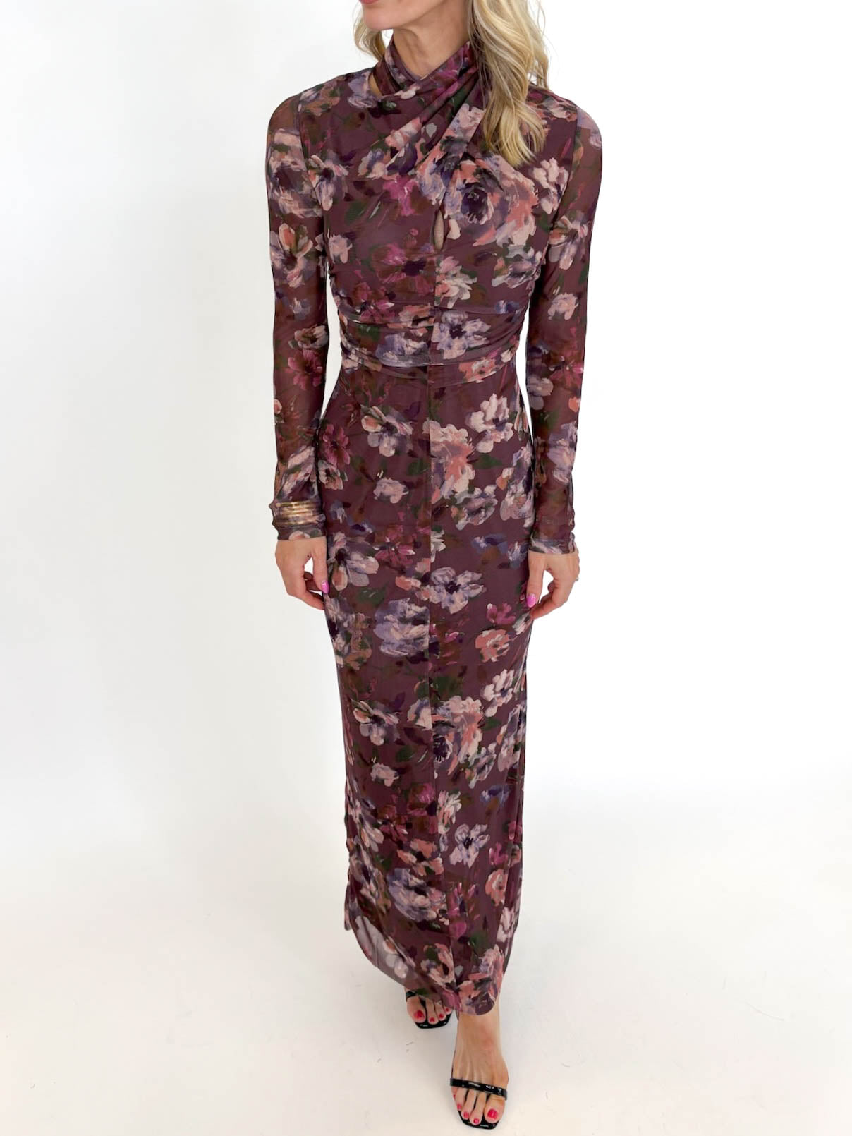Plum Petals Maxi Dress