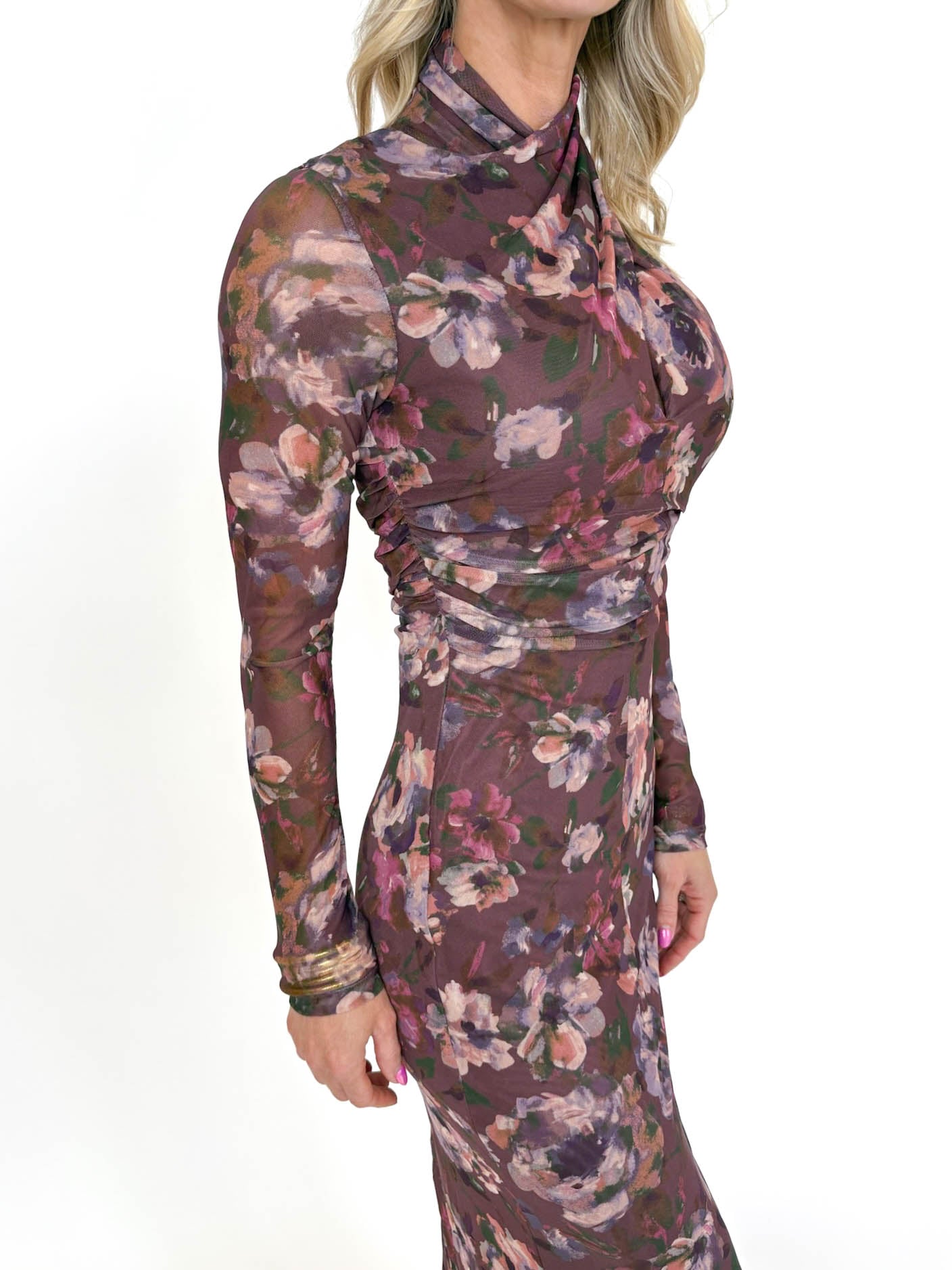 Plum Petals Maxi Dress