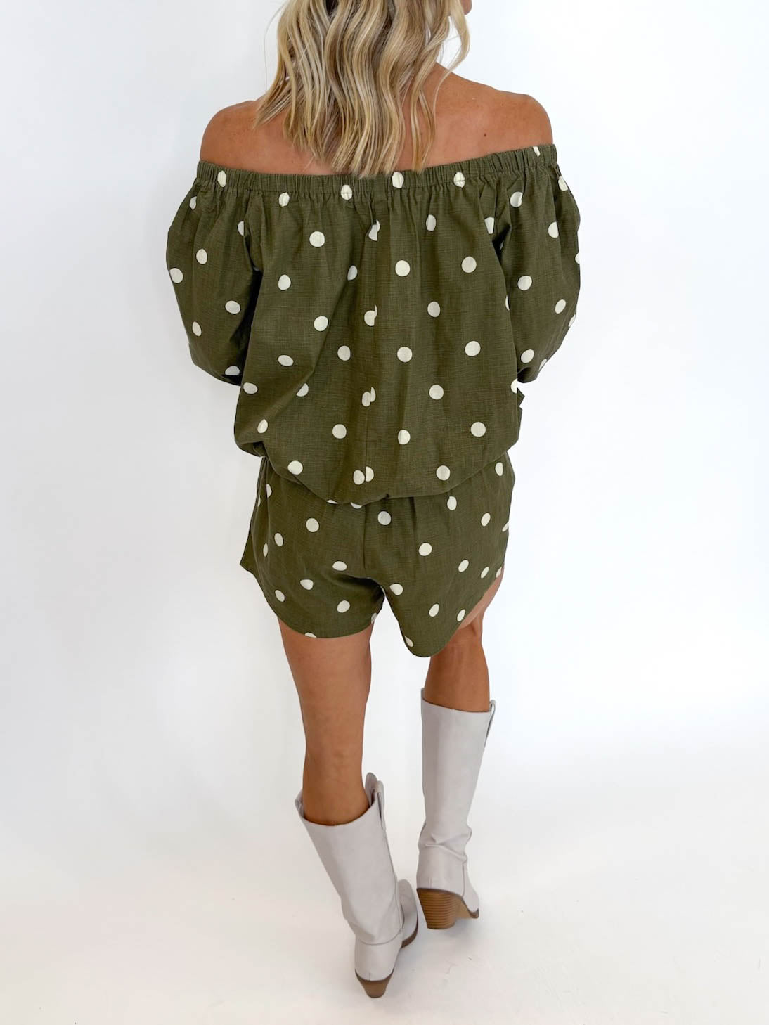 Olive Grove Off-Shoulder Set