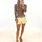 Harvest Plaid Smocked Top