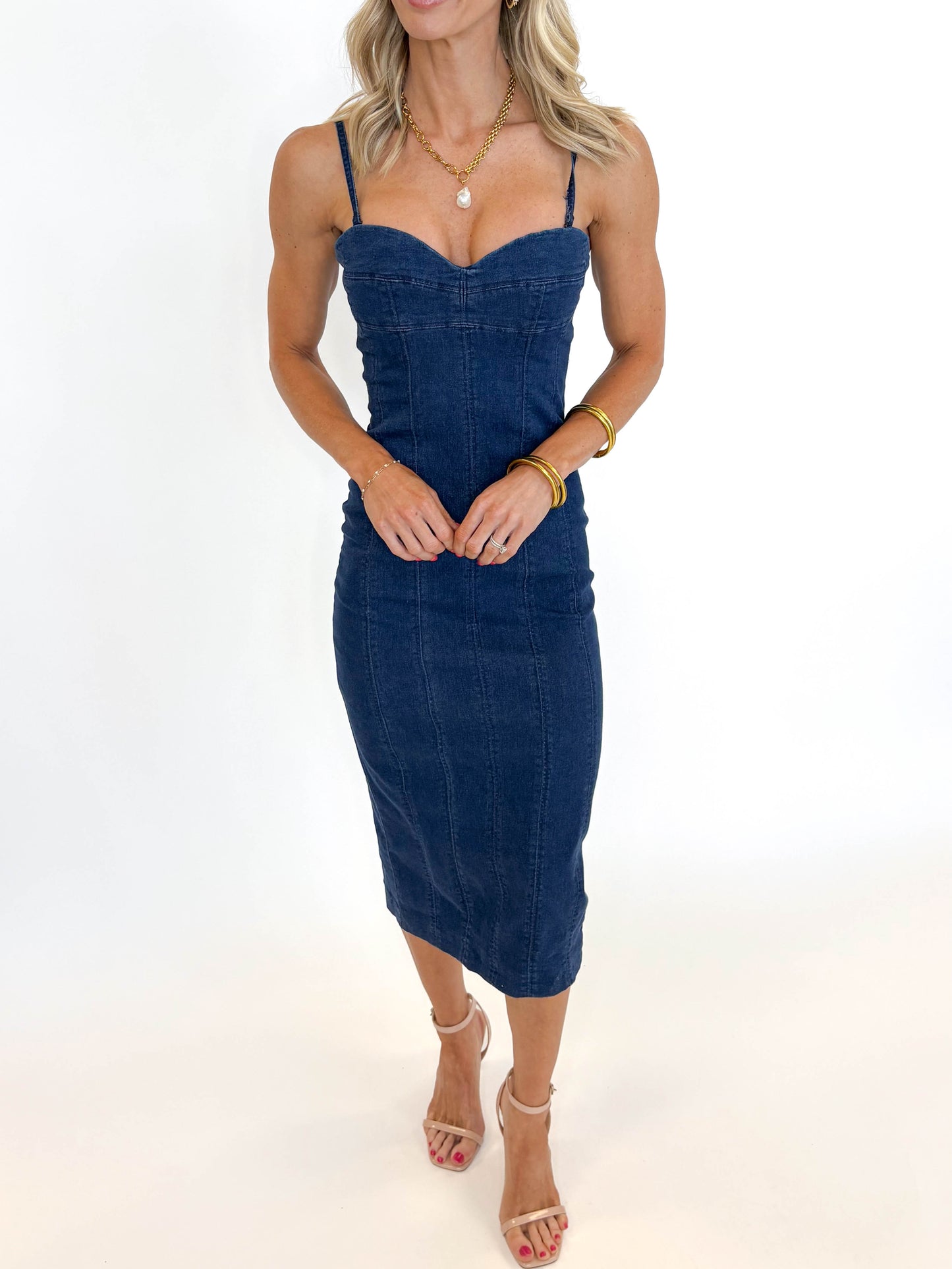 Autumn Avenue Denim Midi Dress