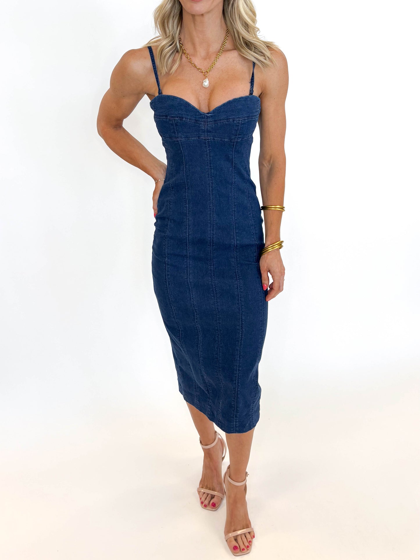 Autumn Avenue Denim Midi Dress